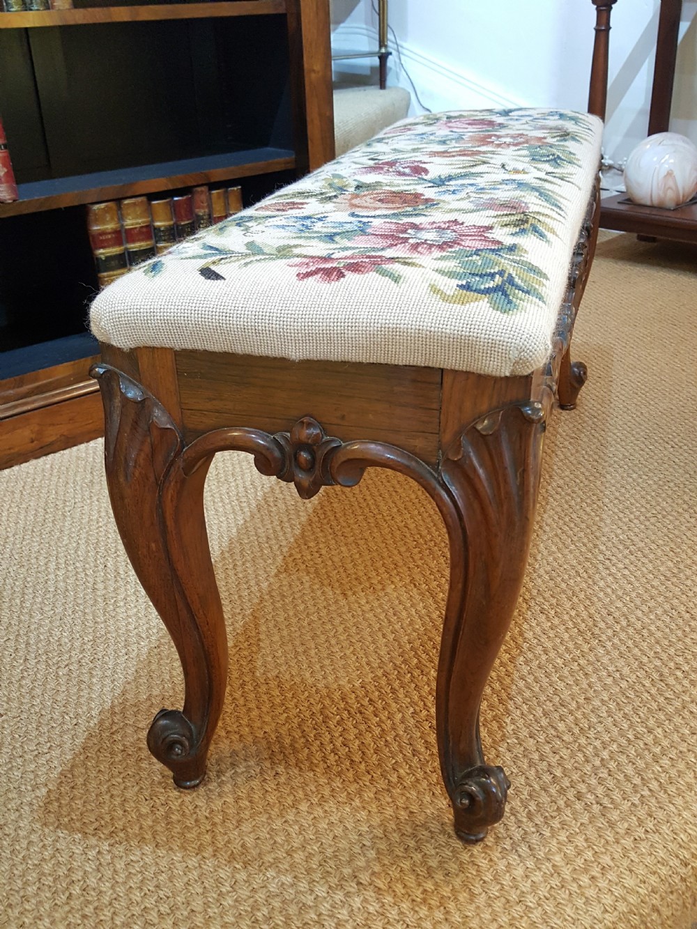 Victorian rosewood window seat View III