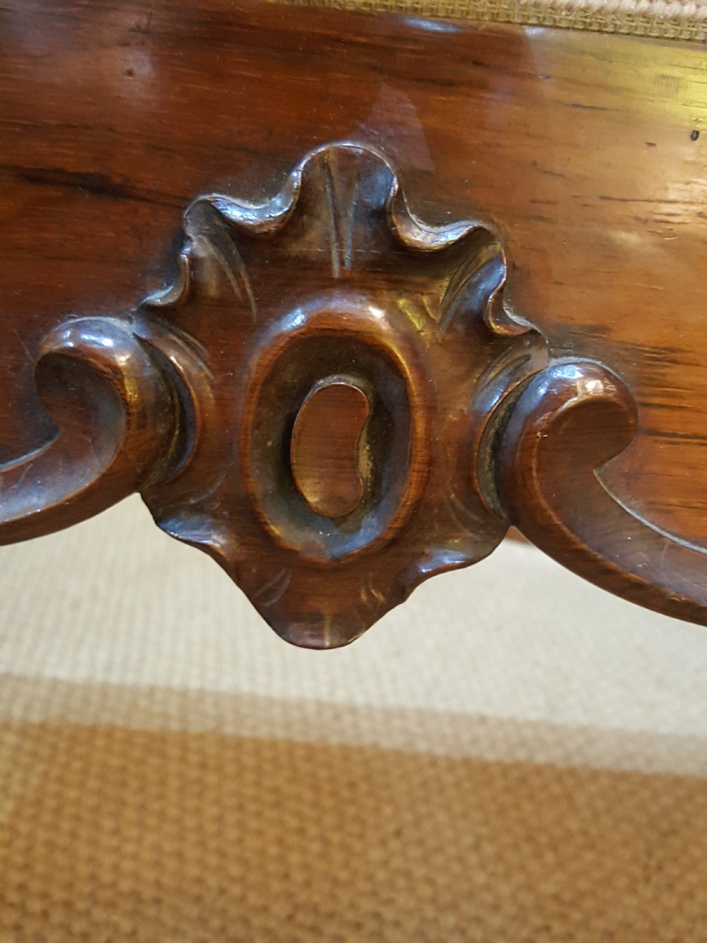 Victorian rosewood window seat View V