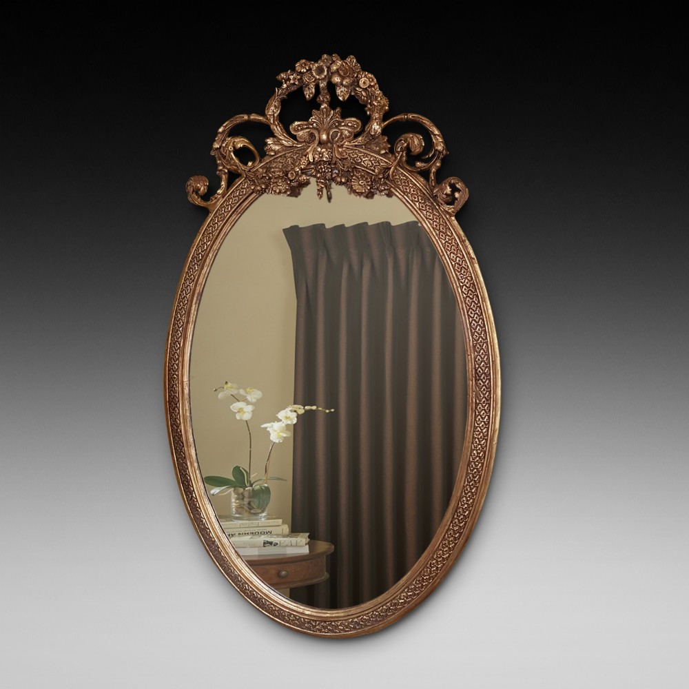 19thC Giltwood and Gesso Mirror