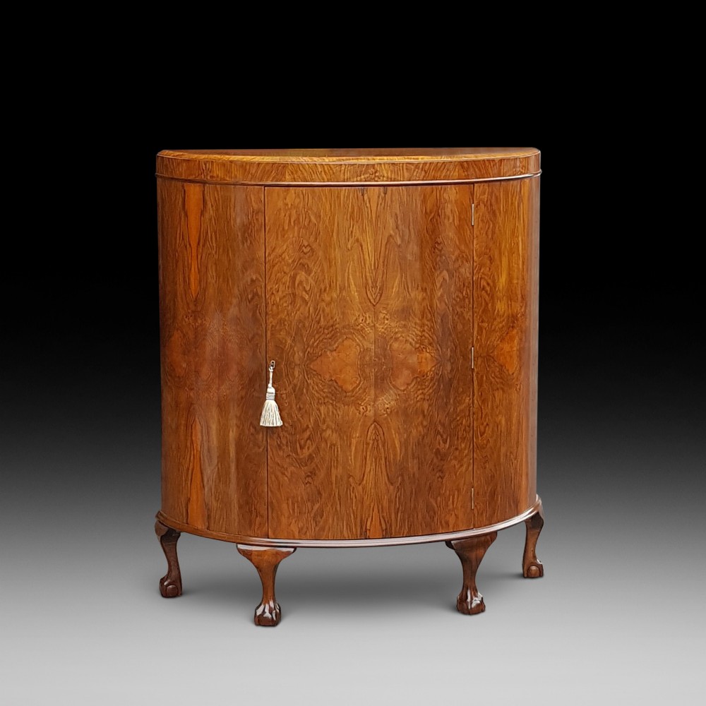 1920's Burr Walnut Cocktail Cabinet