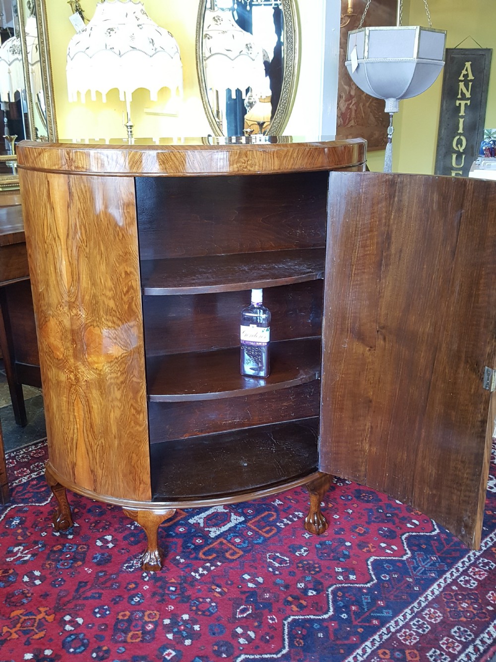1920's Burr Walnut Cocktail Cabinet View VI