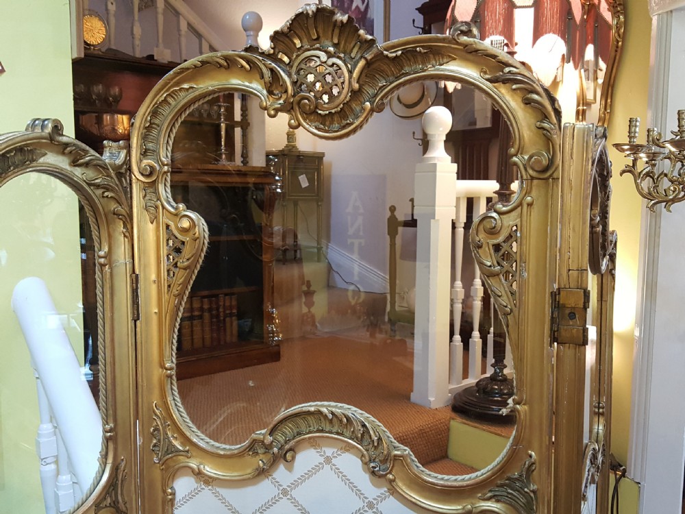 Late19thC giltwood and gesso vanity dressing screen View II