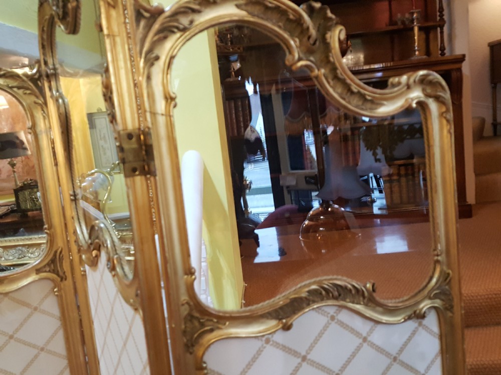 Late19thC giltwood and gesso vanity dressing screen View III