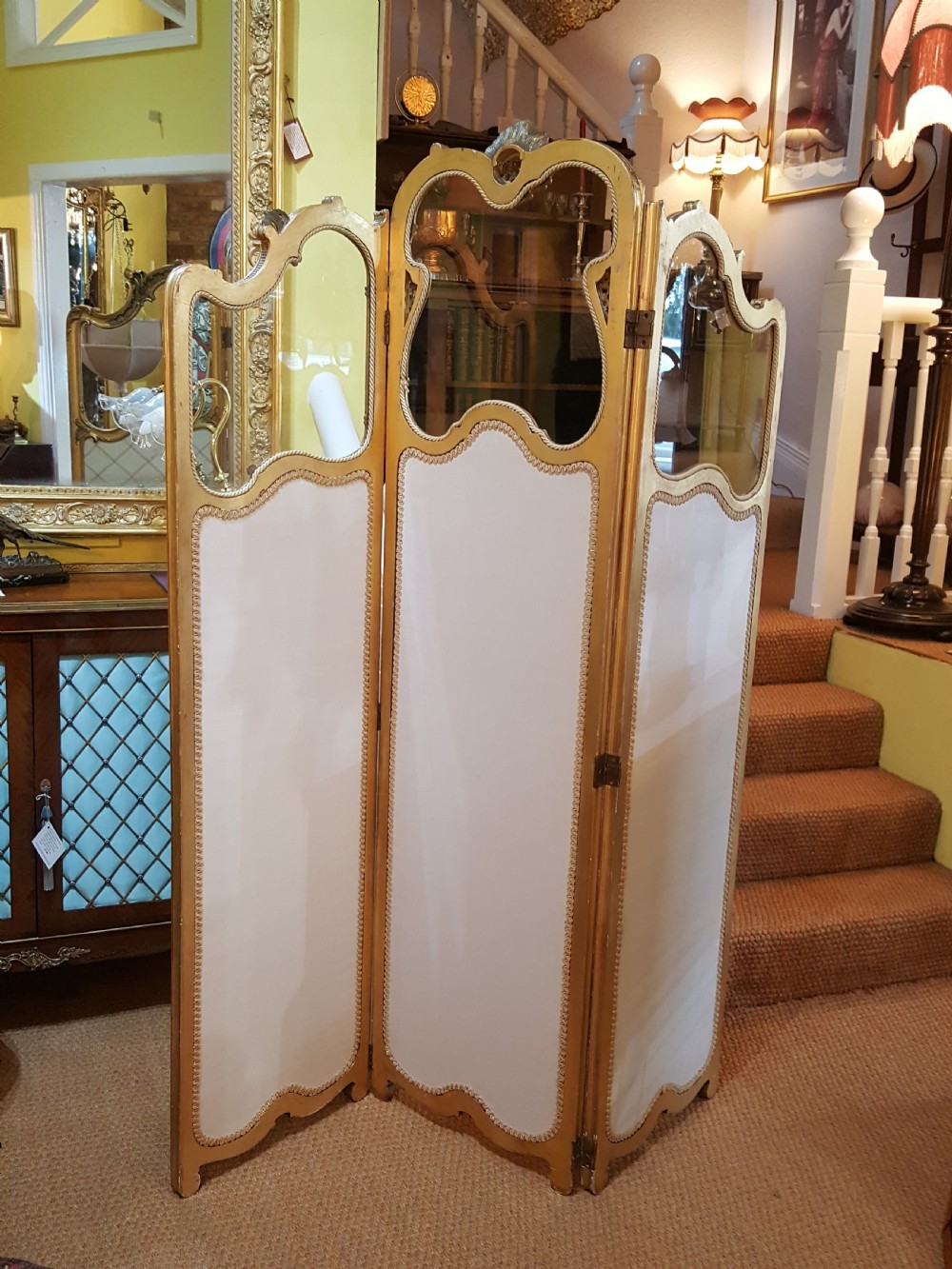 Late19thC giltwood and gesso vanity dressing screen View VI