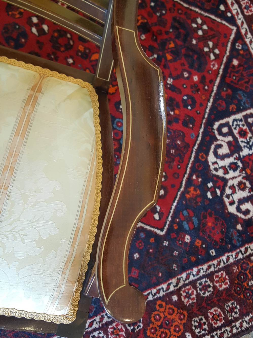 Edwardian Inlaid Mahogany Two Seater Sofa  View IV
