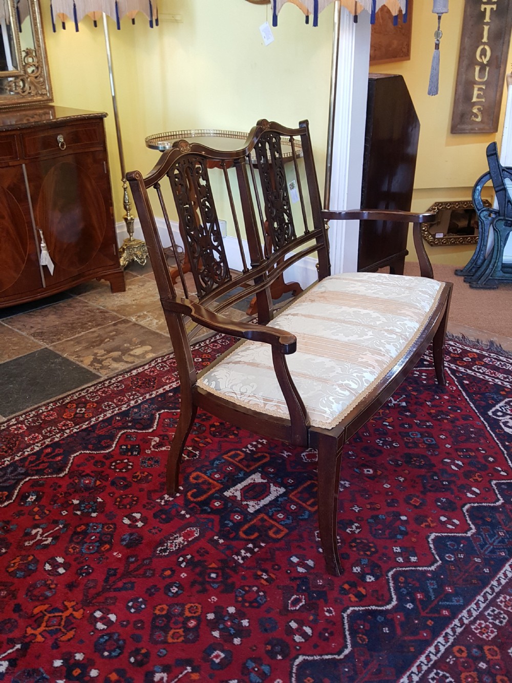 Edwardian Inlaid Mahogany Two Seater Sofa  View V
