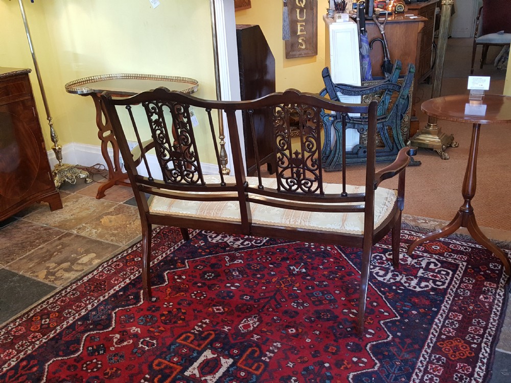 Edwardian Inlaid Mahogany Two Seater Sofa  View VII