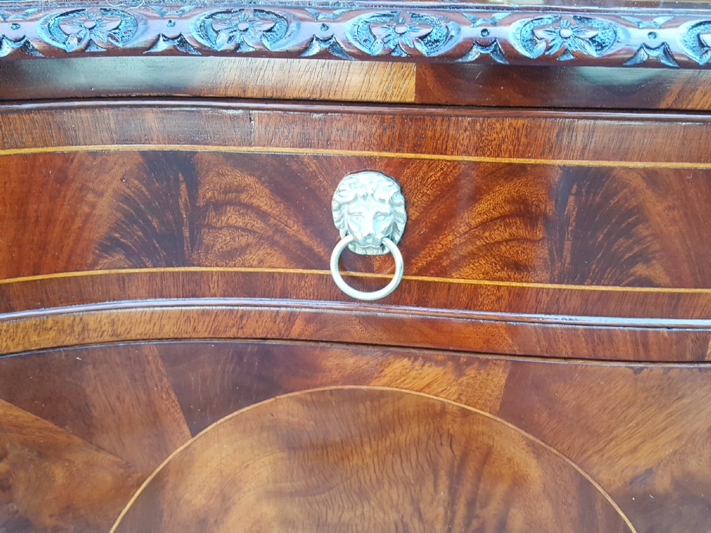 George III style serpentine mahogany drinks cabinet View IV