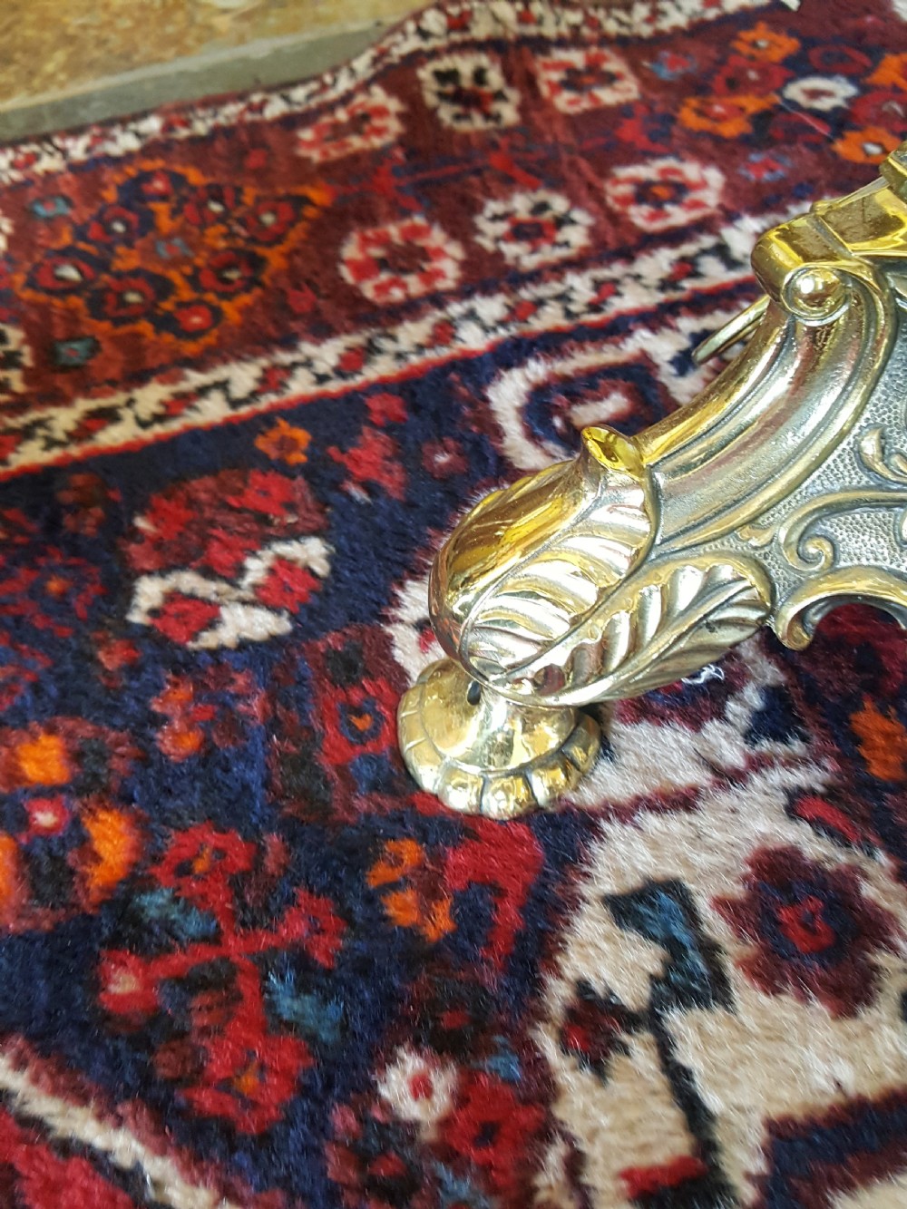 Pair of brass standard lamps View II