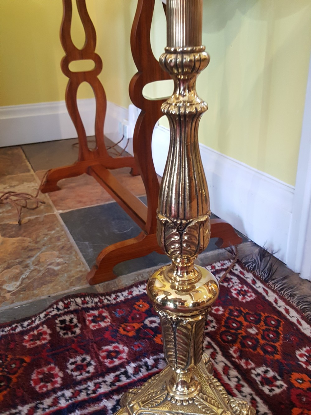 Pair of brass standard lamps View IV
