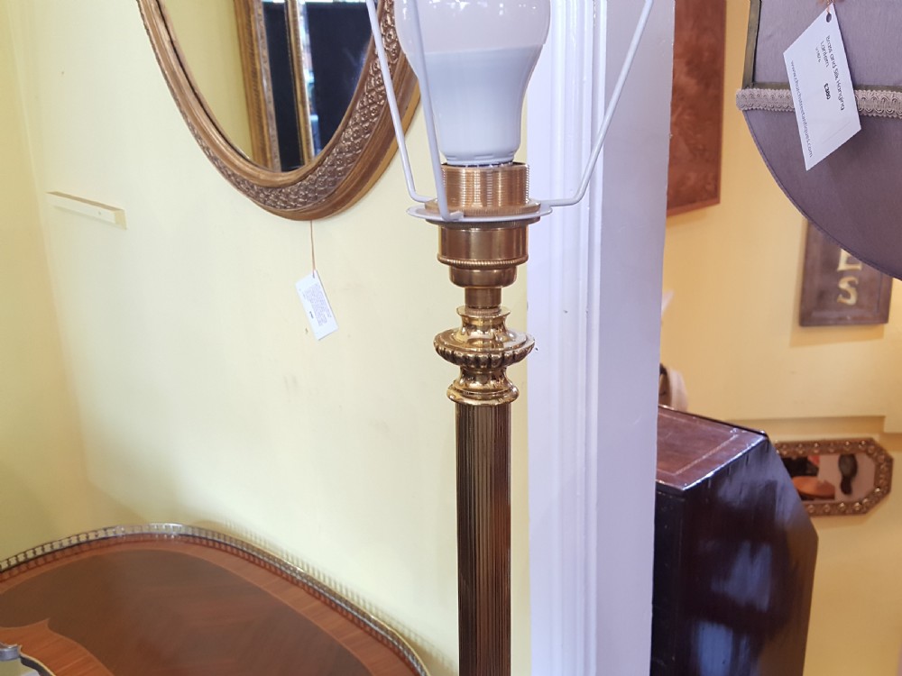 Pair of brass standard lamps View V