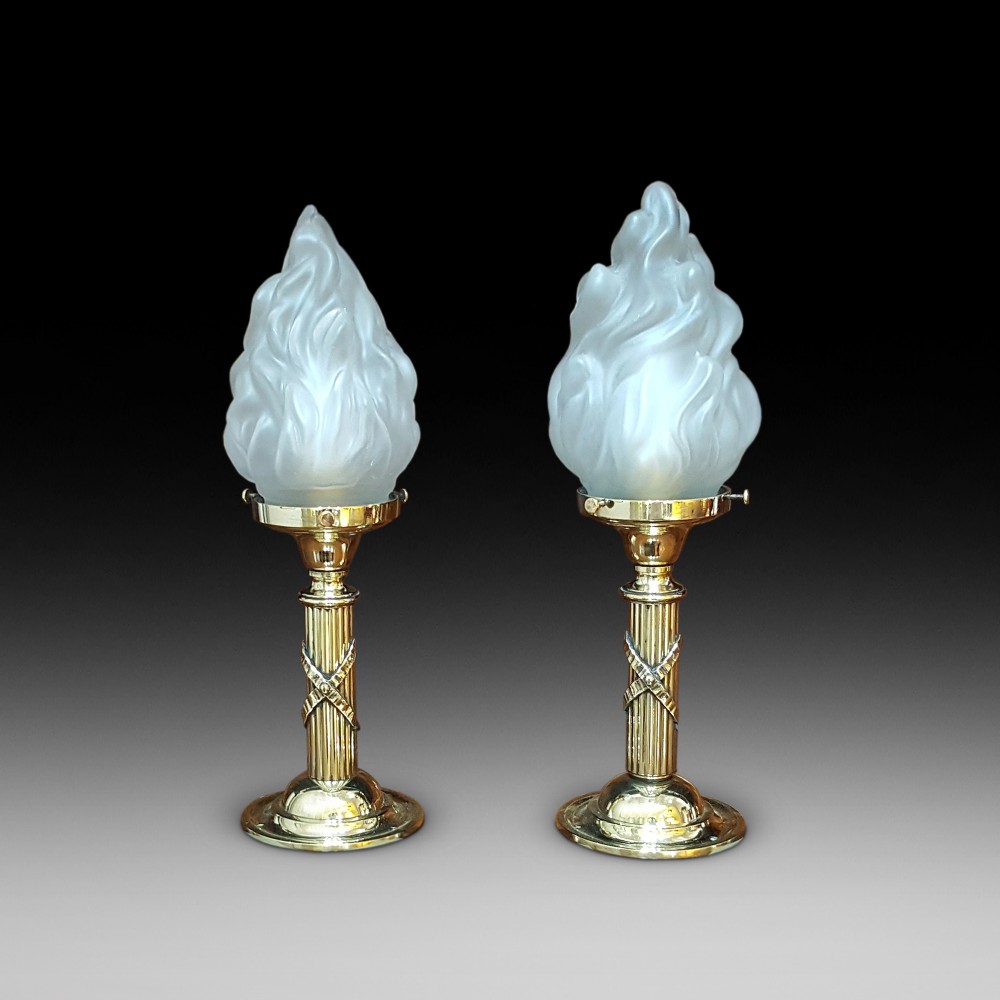 Pair of Brass Pullman Lamps
