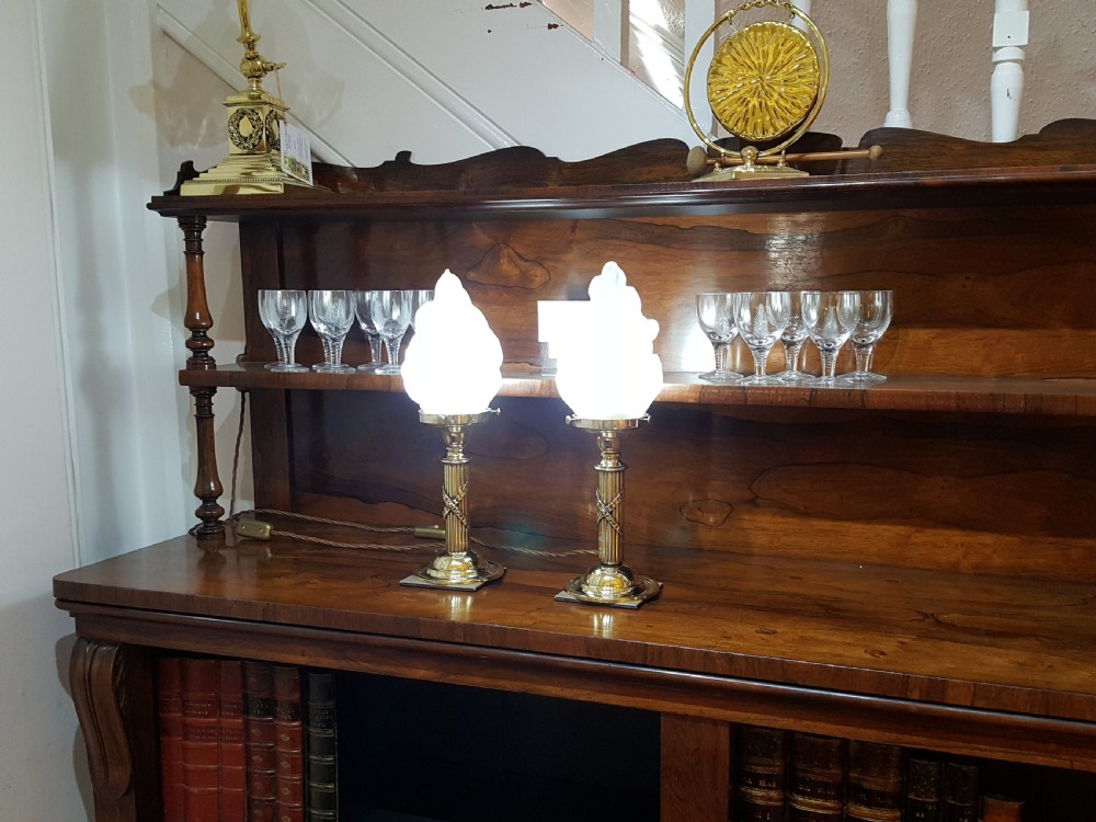 Pair of Brass Pullman Lamps View V