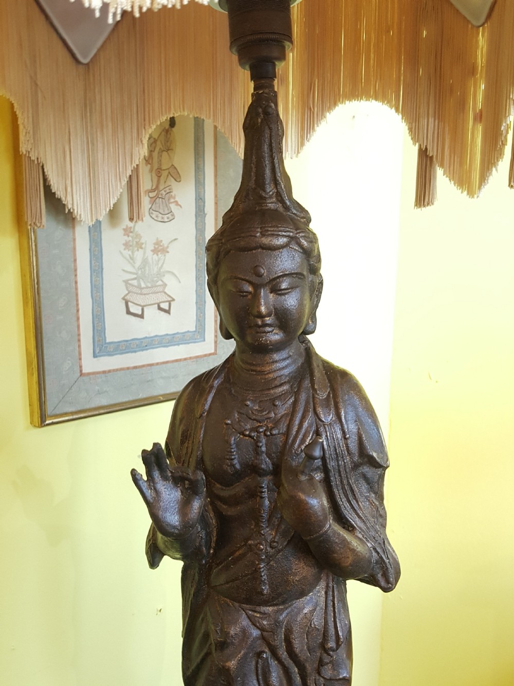Early 20thC cast metal figure of Guanyin View II