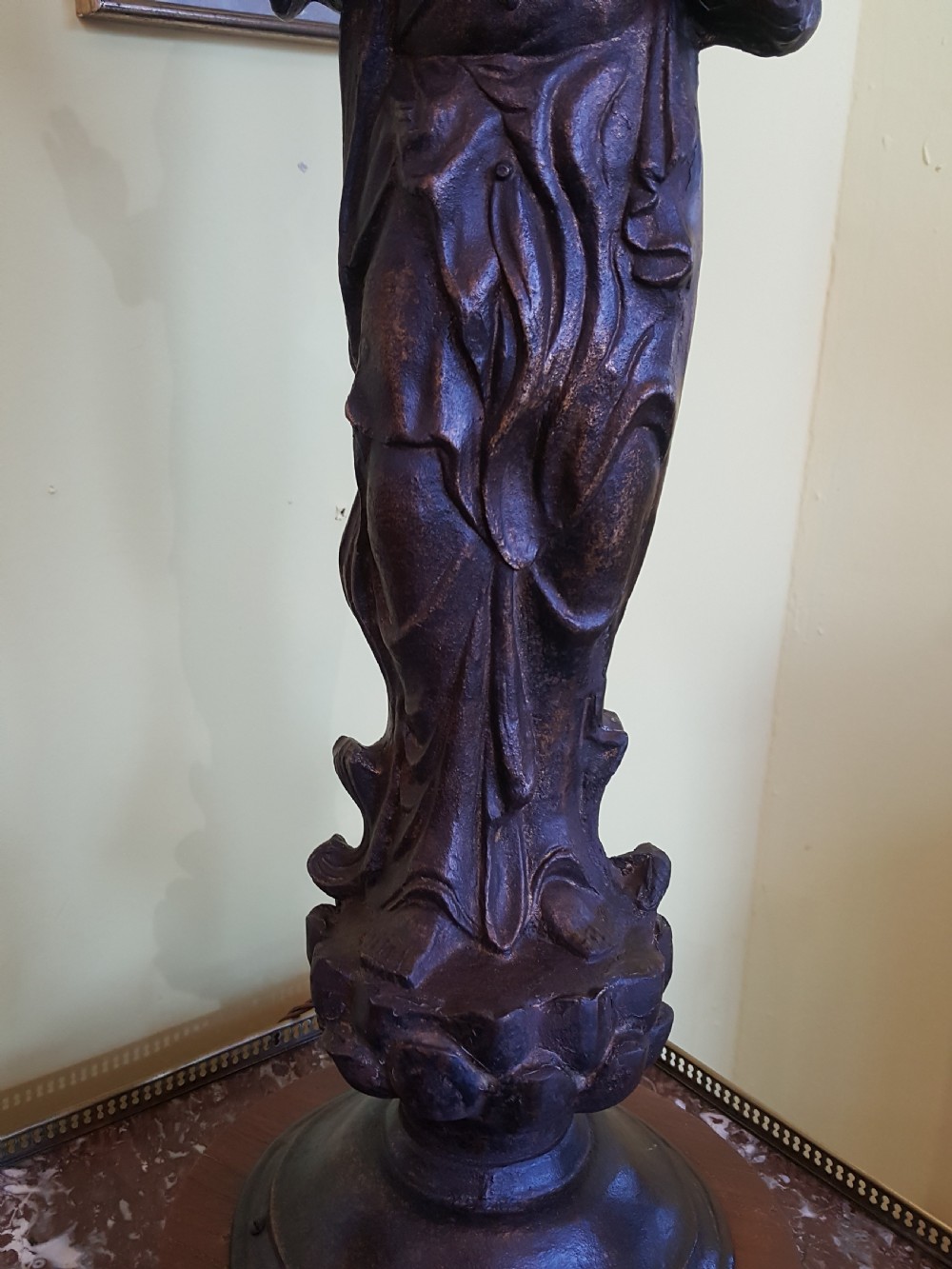 Early 20thC cast metal figure of Guanyin View IV