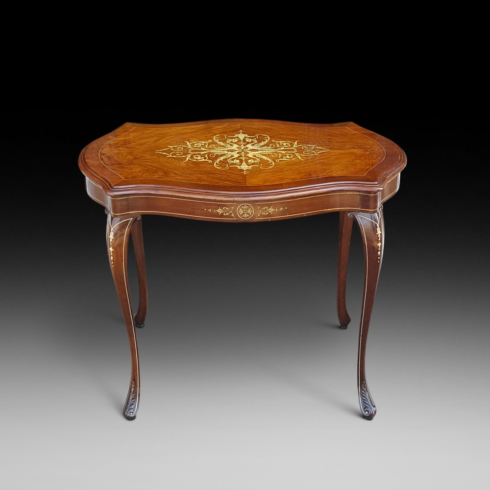 Edwardian Rosewood & Bone Inlaid Occaisional Table