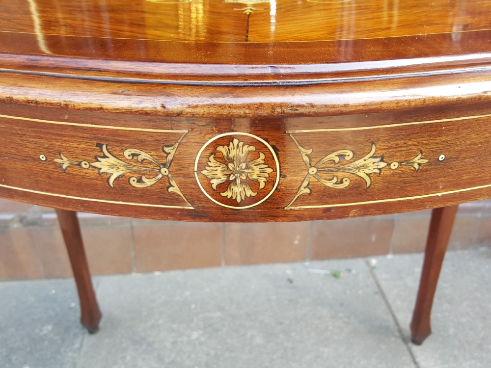 Edwardian Rosewood & Bone Inlaid Occaisional Table View V
