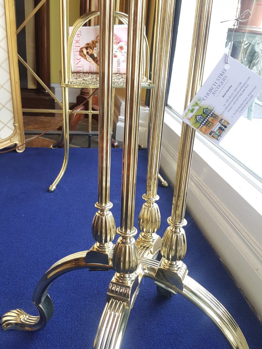 Regency Brass Bust Stand  View III