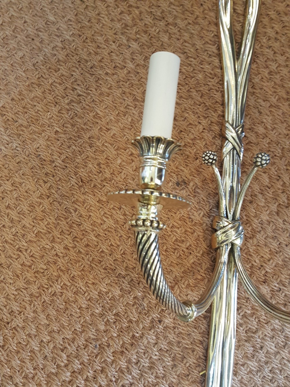 Pair of Early 20thC Brass Twin Branch Wall Lights View III