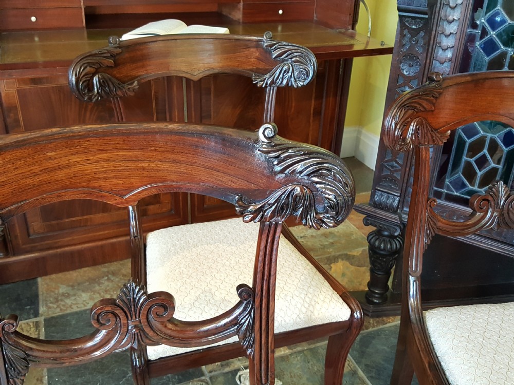 Set of Four Late Regency Rosewood Dining Chairs View II
