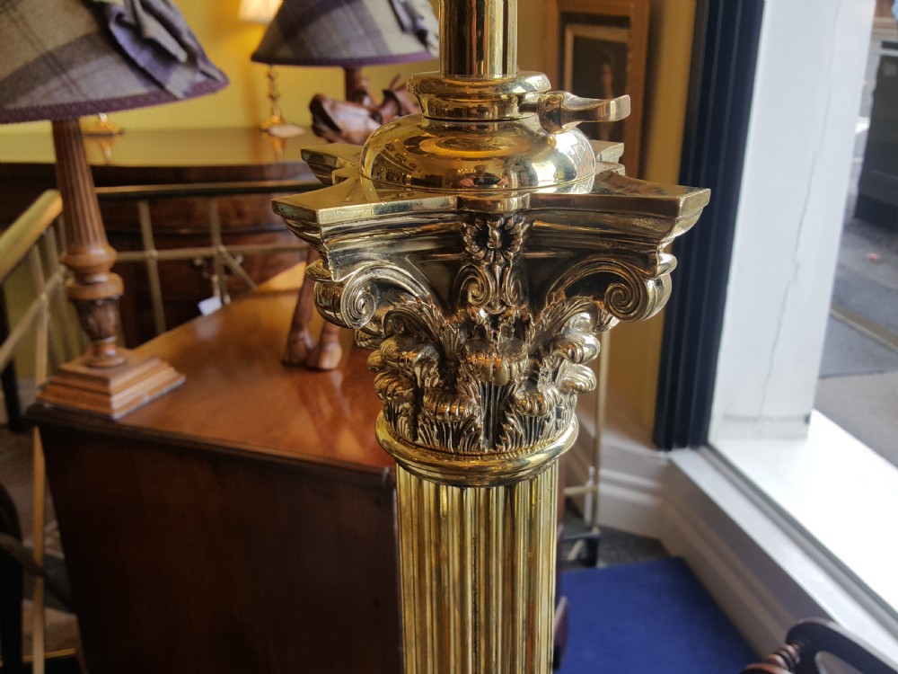Victorian Brass Extending Adjustable Oil Lamp View IV