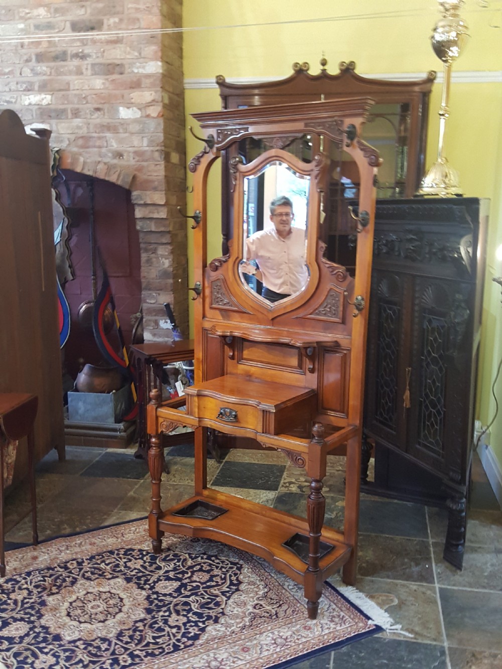 Late 19thC Arts and Crafts Mahogany Hall Stand View II