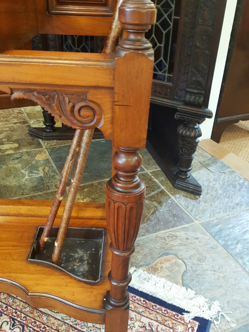 Late 19thC Arts and Crafts Mahogany Hall Stand View VI