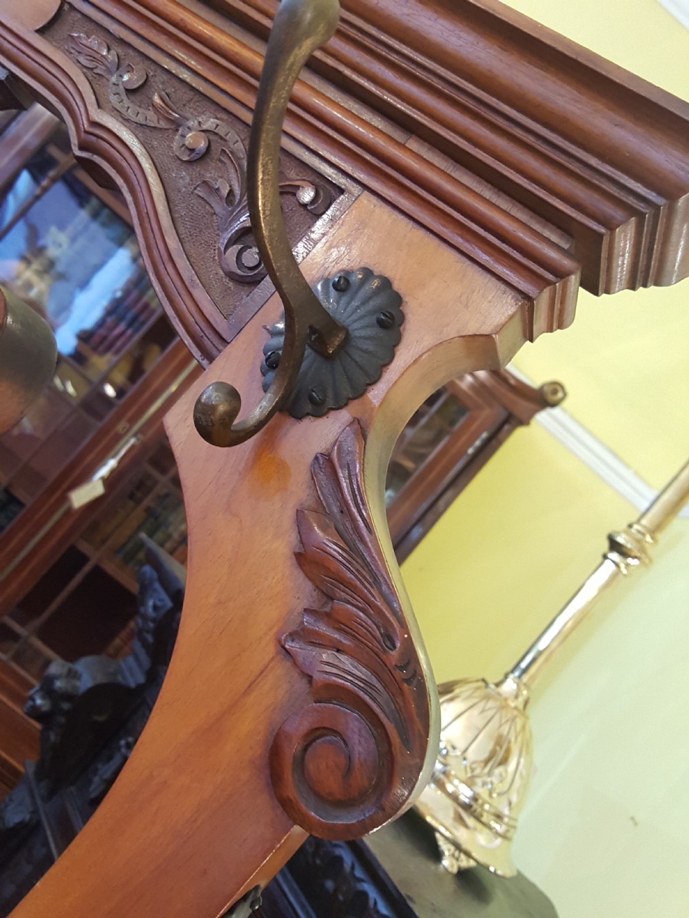 Late 19thC Arts and Crafts Mahogany Hall Stand View XI