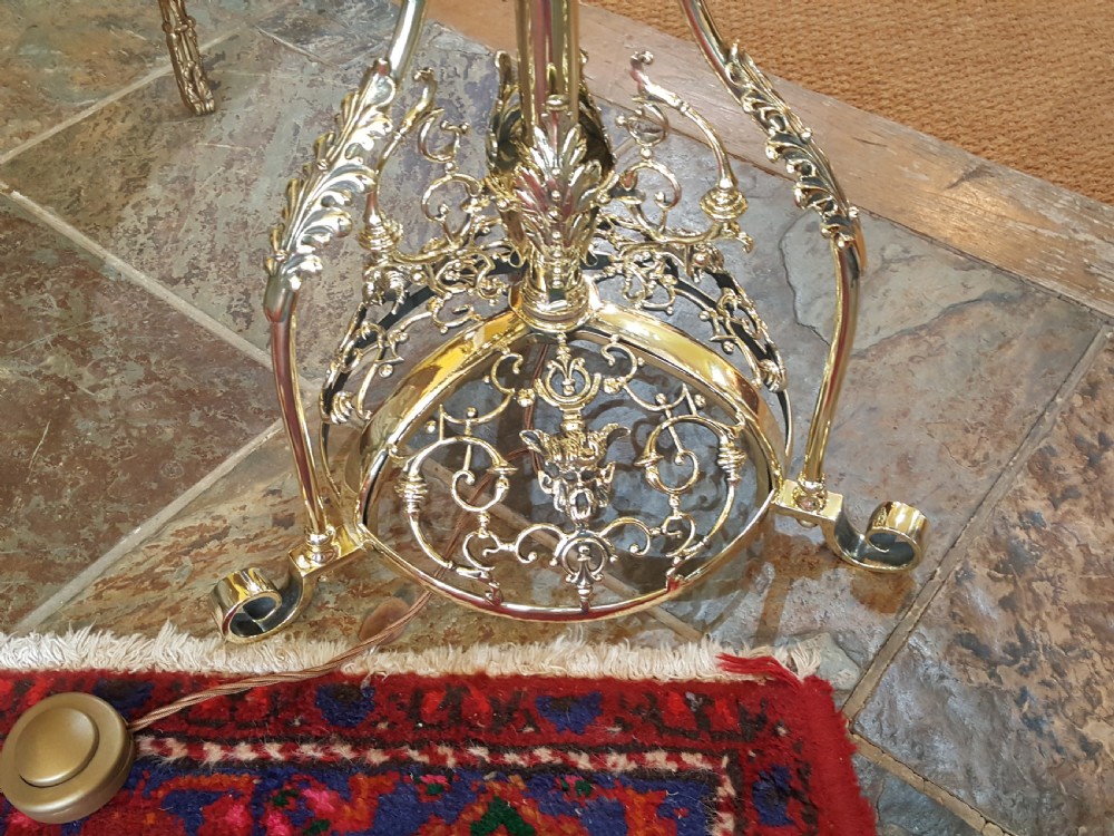 Early 20thC Brass Steamer Standard Lamp  View III