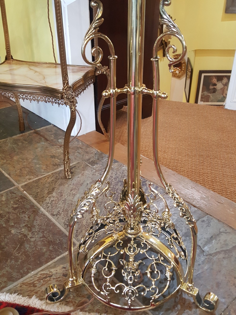 Early 20thC Brass Steamer Standard Lamp  View IV