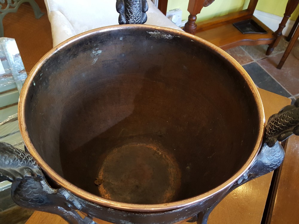 Copper Brass and Wrought Iron Coal Scuttle View VI