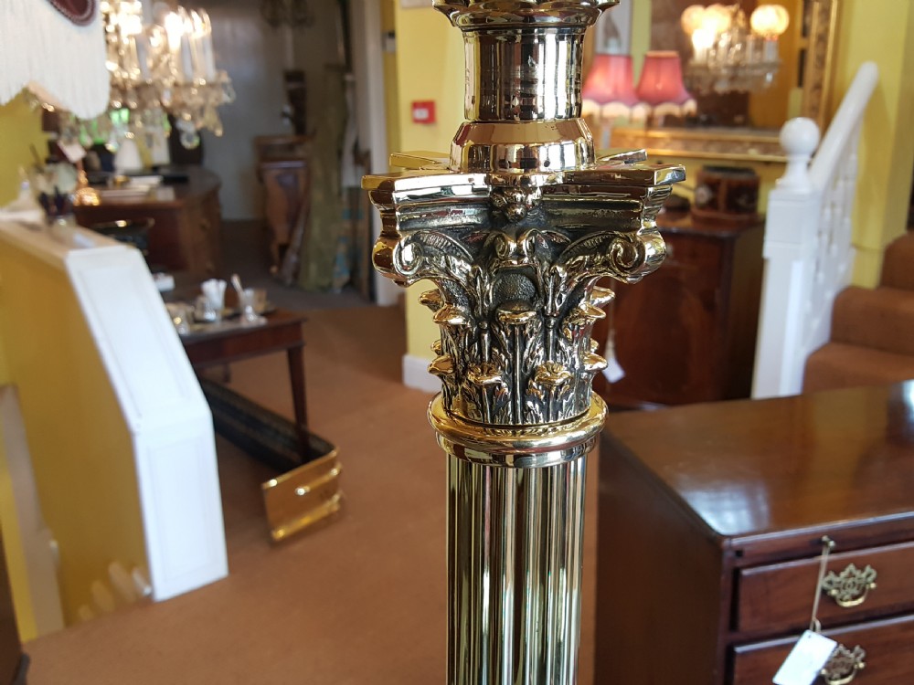Late 19thC Brass Extending Telescopic Standard Oil Lamp View V