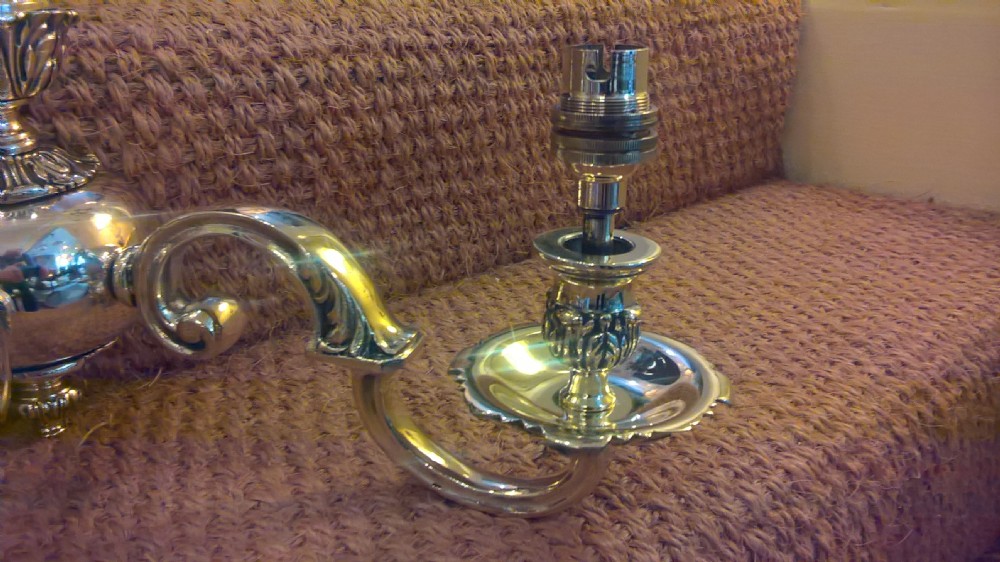 Pair of Late Victorian Brass Wall Lights View V