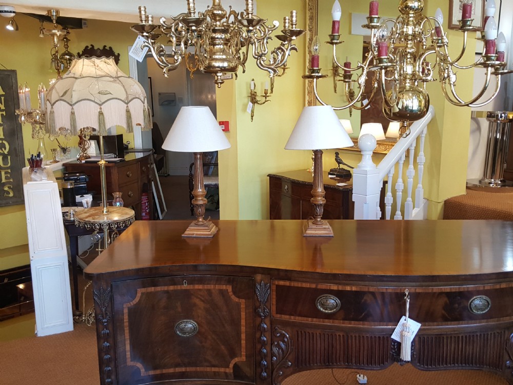 Pair of Edwardian Faded Mahogany Table Lamps  View IV