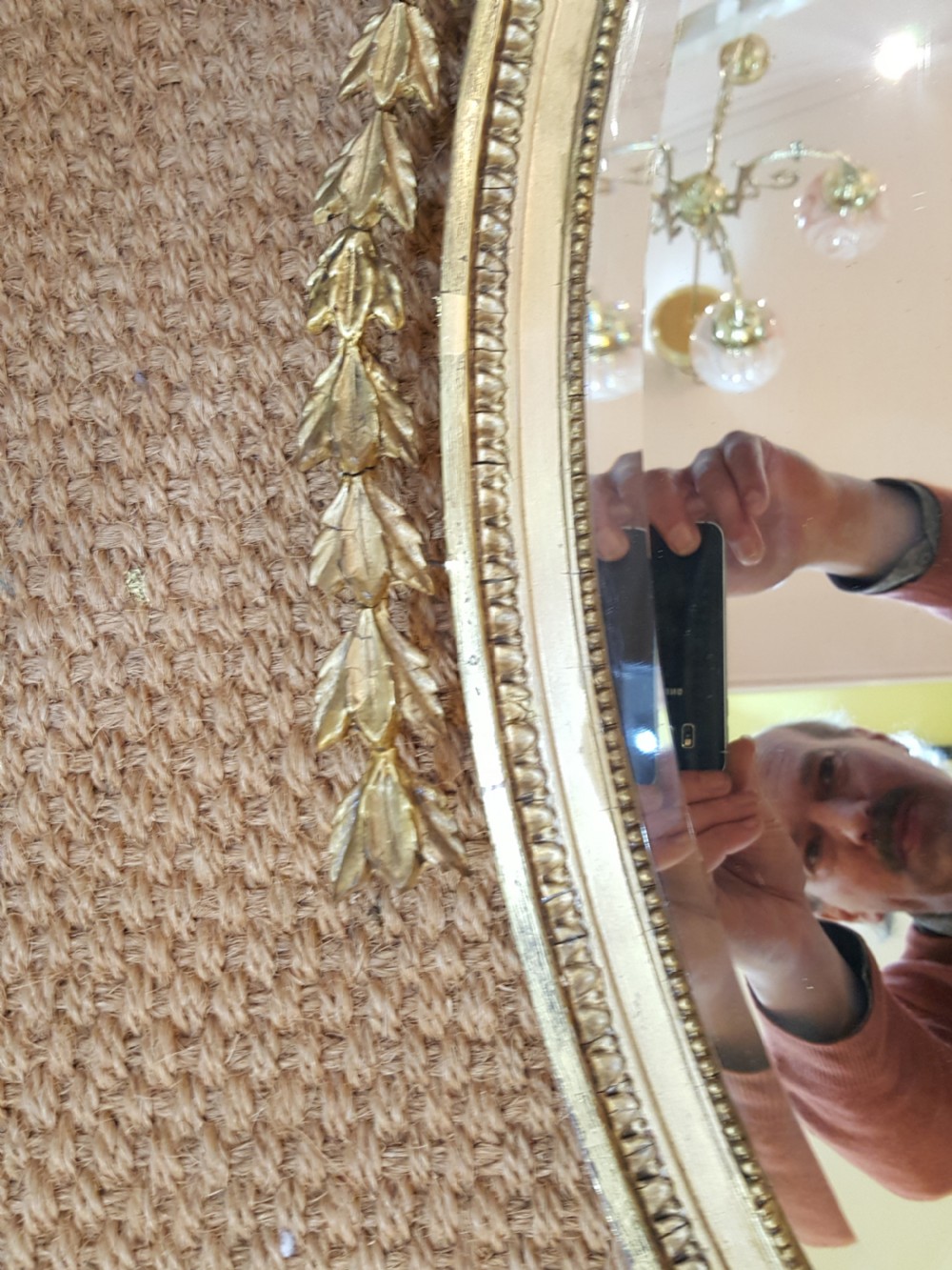 19thC Adam Style Wall Mirror View IV