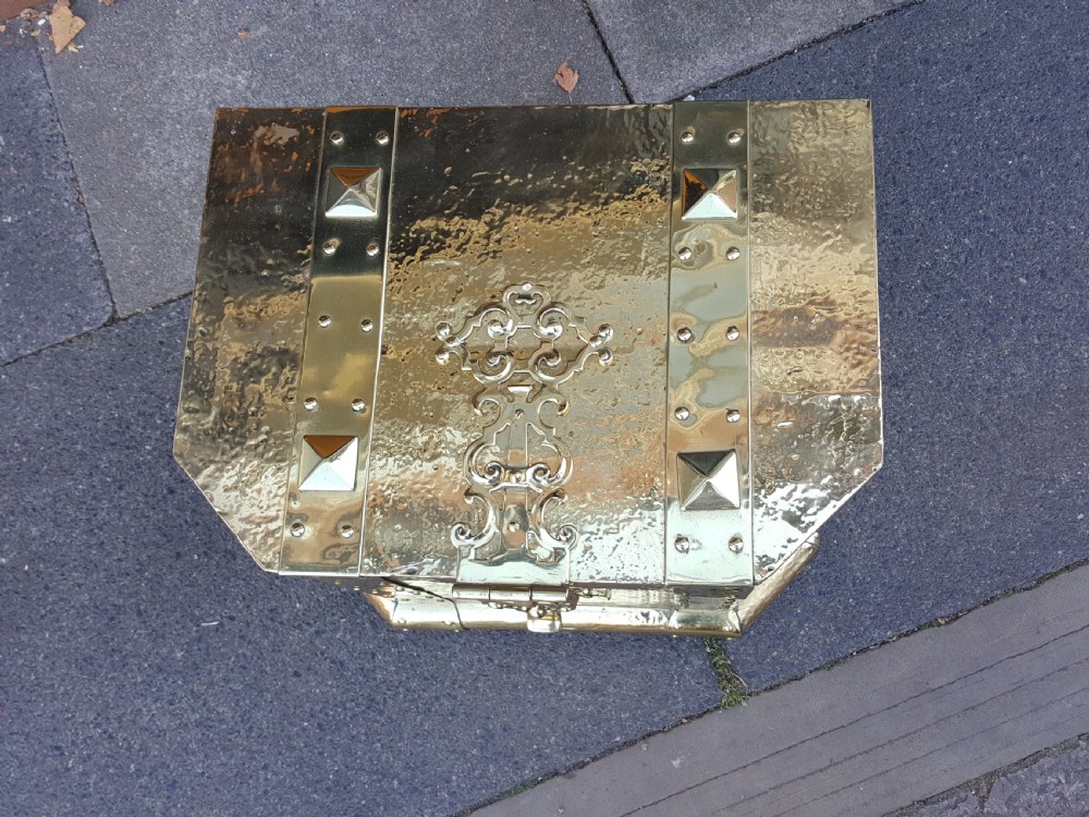 Late Victorian Brass Coal Box View II