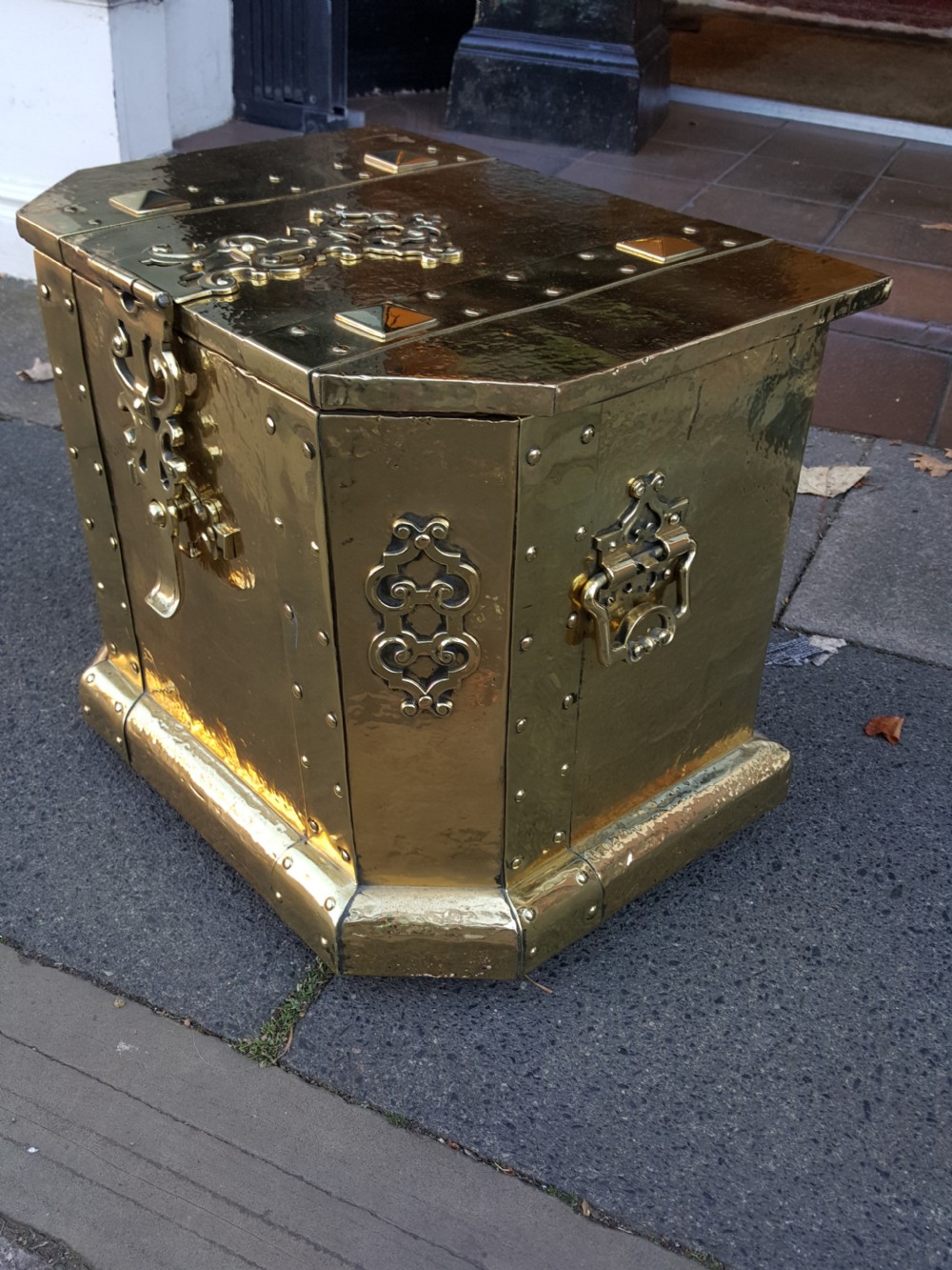 Late Victorian Brass Coal Box View V