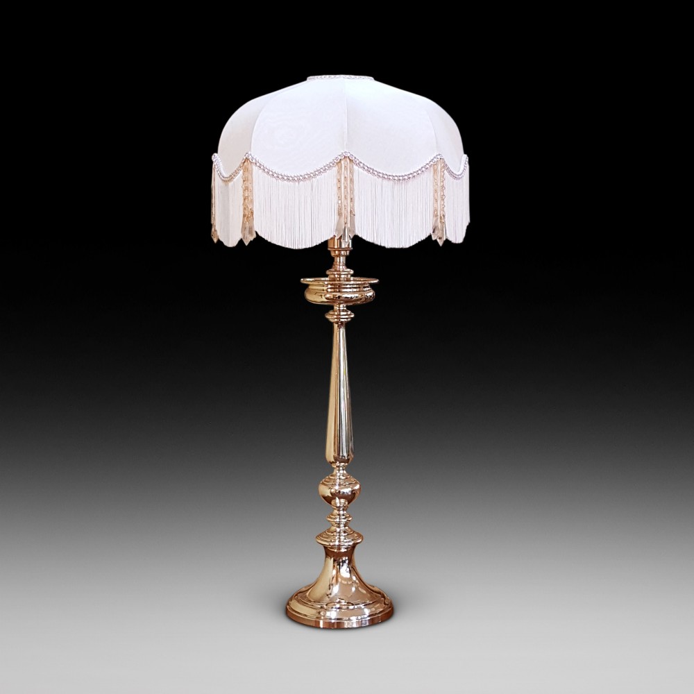 Mid 19thC Brass Candlestick Table Lamp