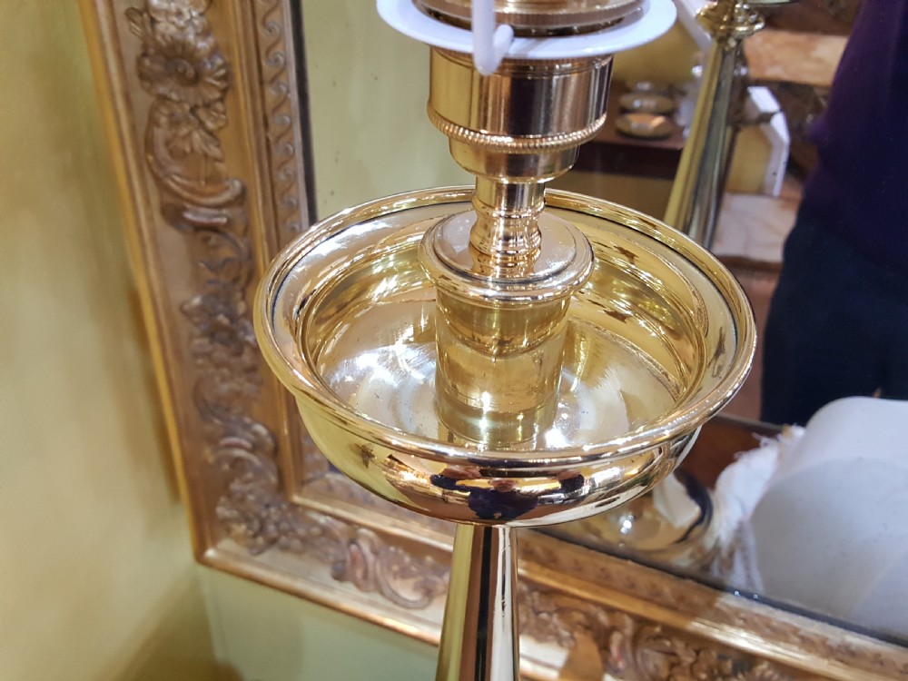 Mid 19thC Brass Candlestick Table Lamp View VI