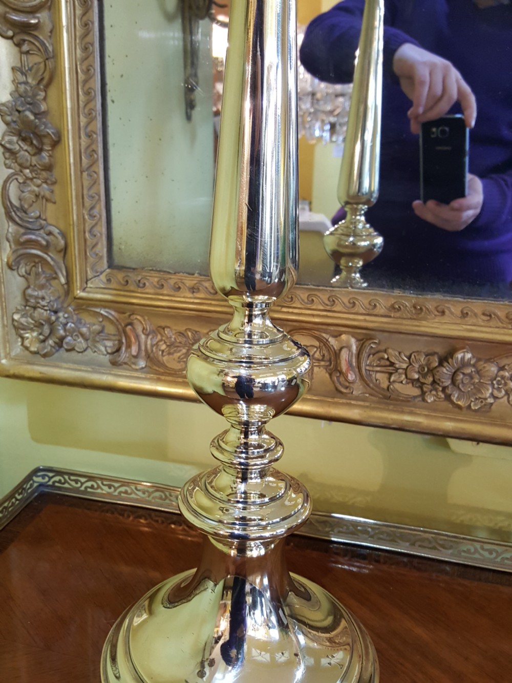 Mid 19thC Brass Candlestick Table Lamp View VII
