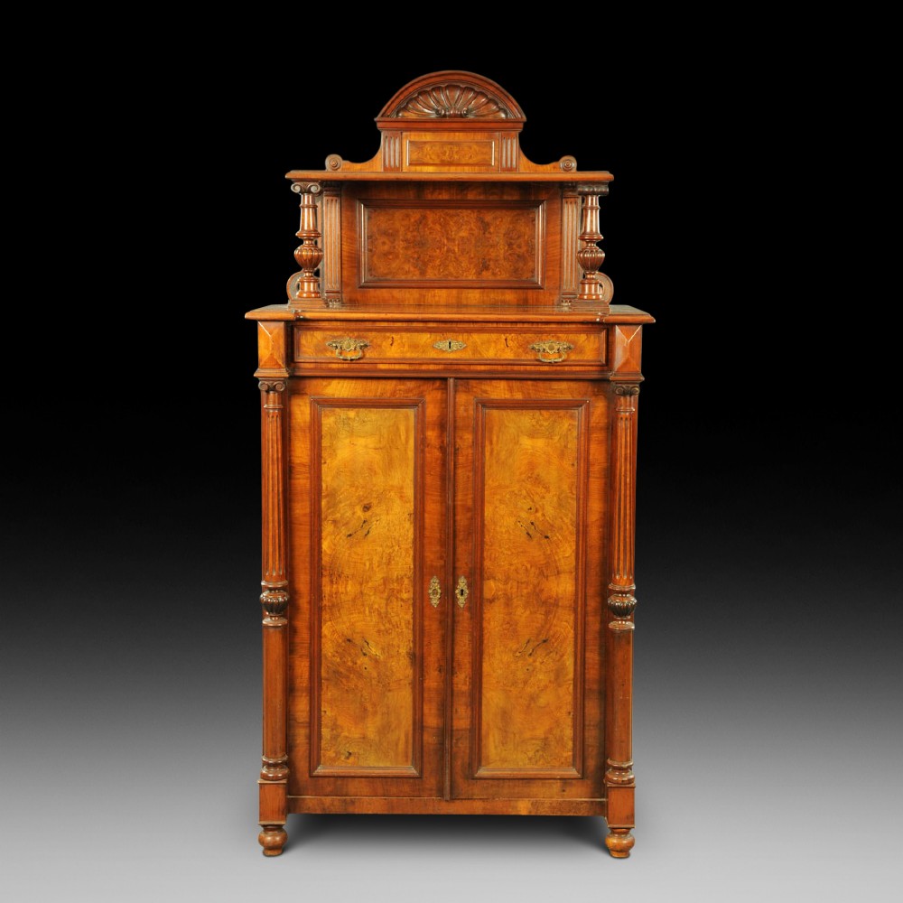 Victorian Black Walnut Tall Cabinet