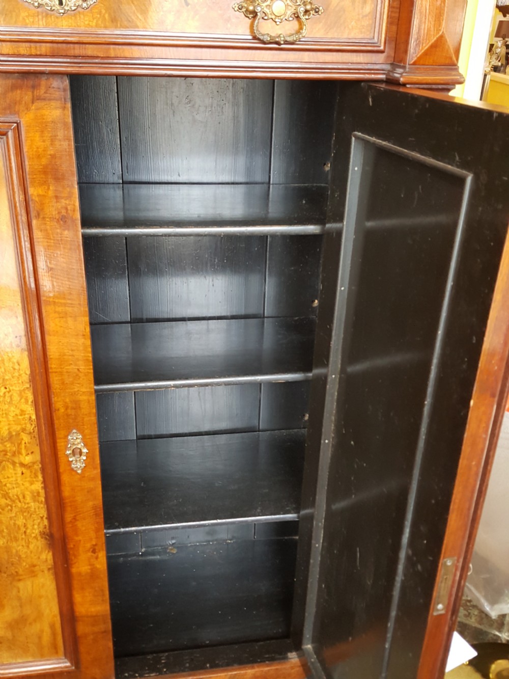 Victorian Black Walnut Tall Cabinet View II