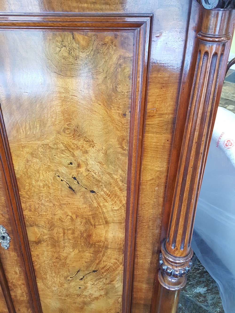 Victorian Black Walnut Tall Cabinet View III