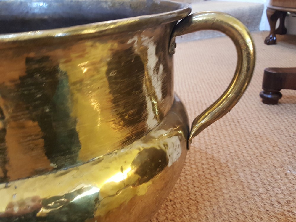 Large Victorian Brass Log Bucket View III