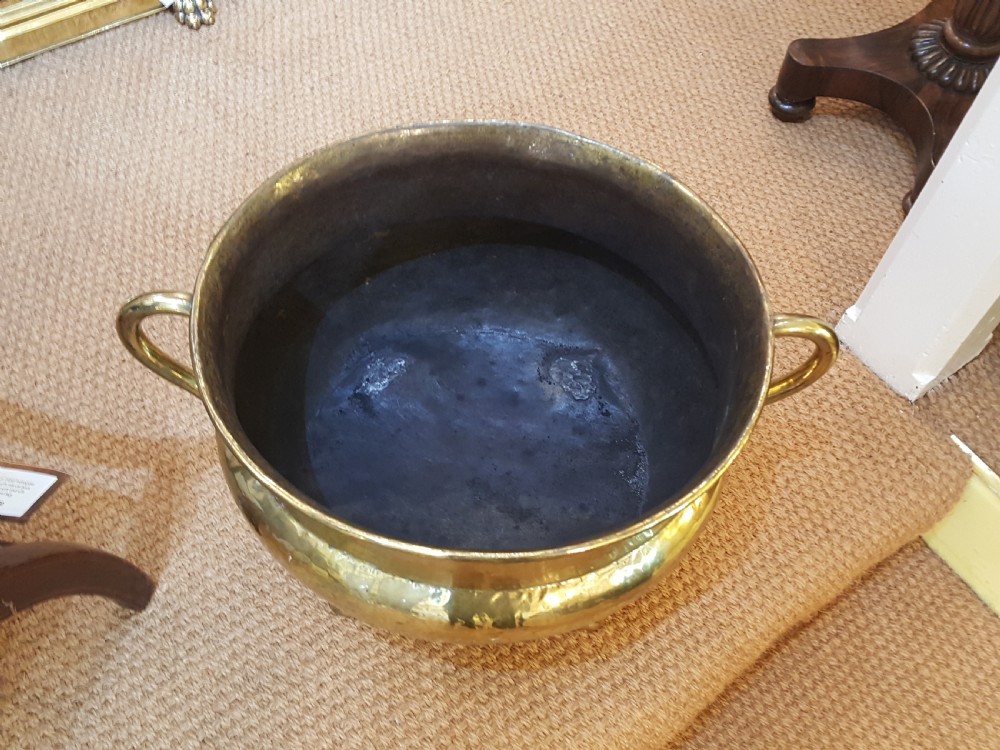 Large Victorian Brass Log Bucket View IV