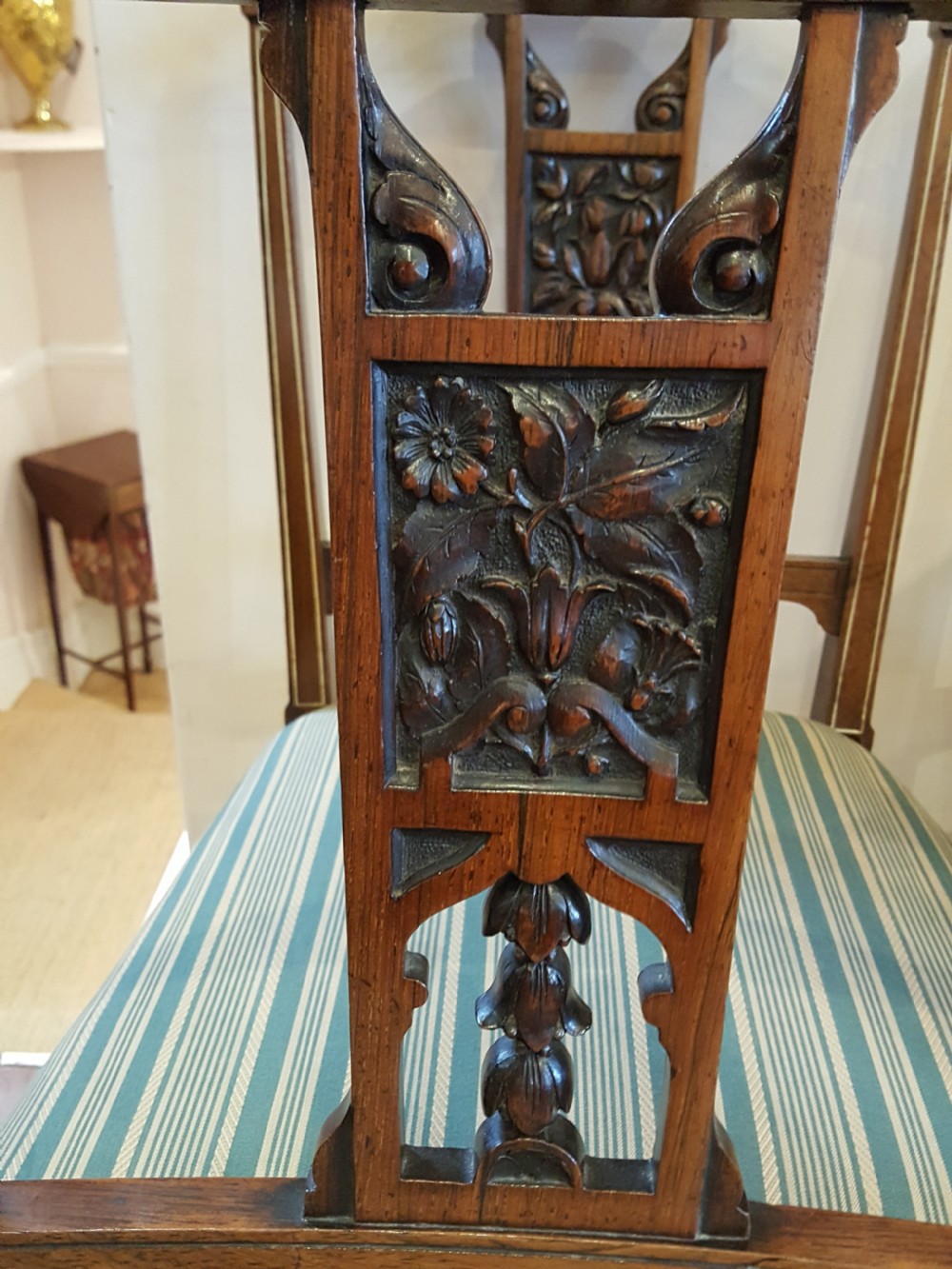 Set of 4 Edwardian Rosewood Salon Chairs View III