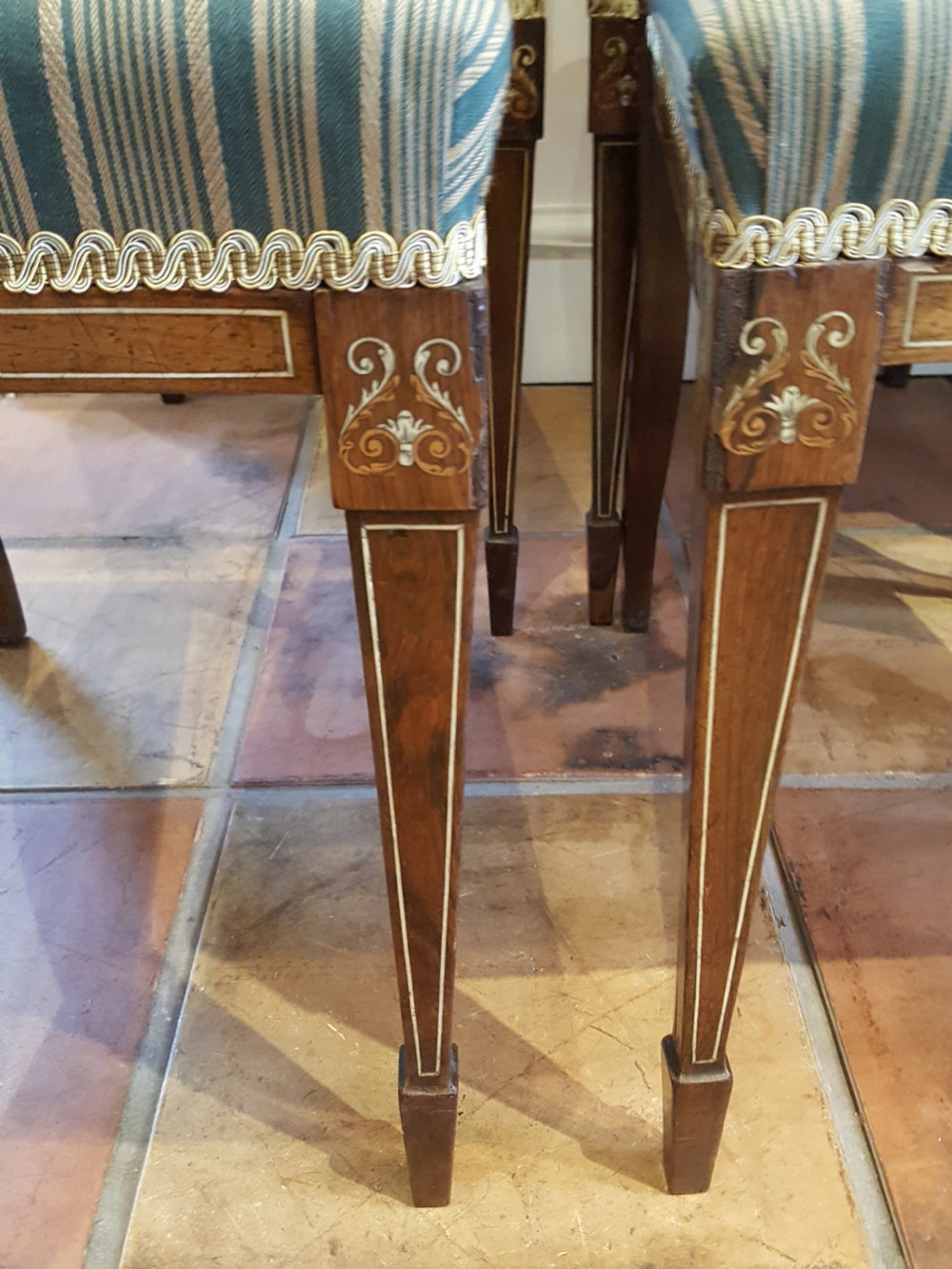 Set of 4 Edwardian Rosewood Salon Chairs View VI