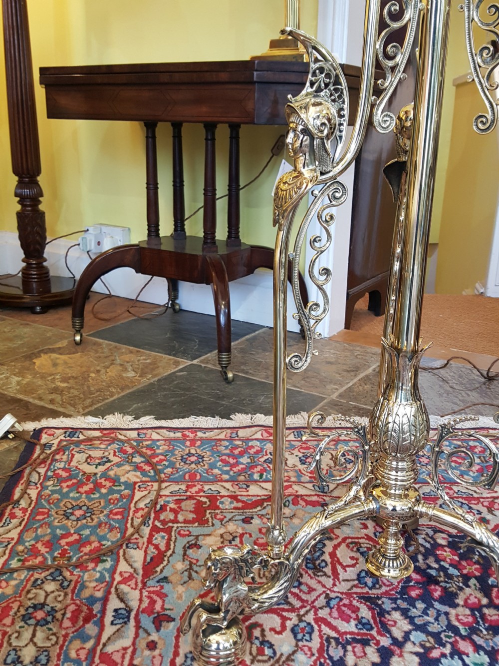 Victorian brass extending standard lamp View IV