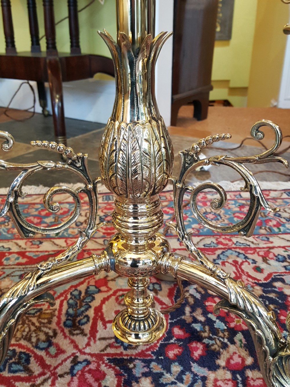 Victorian brass extending standard lamp View V