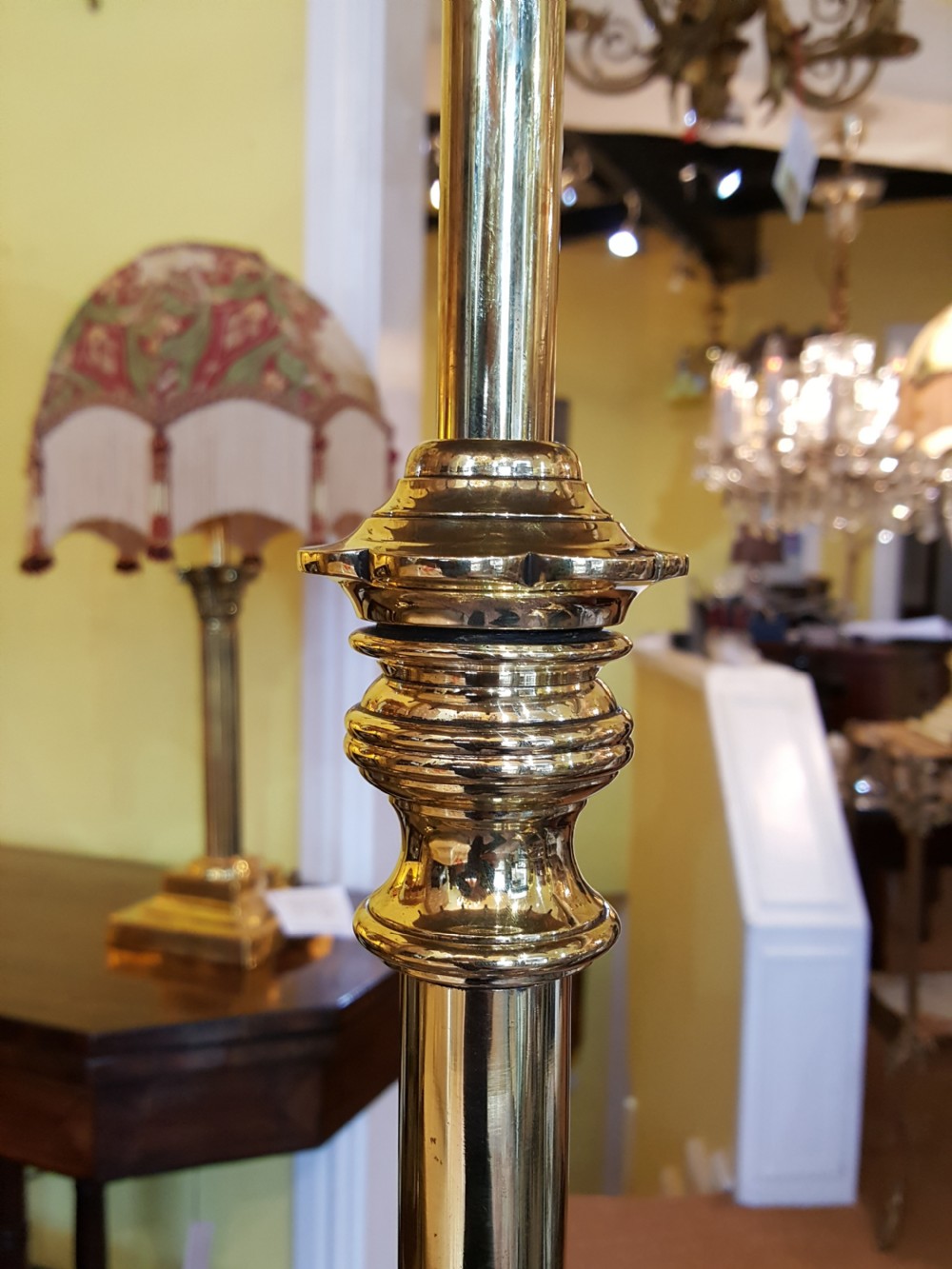 Victorian brass extending standard lamp View IX
